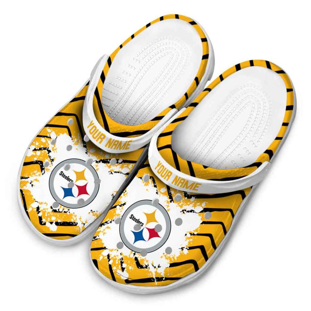 Custom Pittsburgh Steelers Zigzag Paint Burst ClogTVC180153 - Image 4