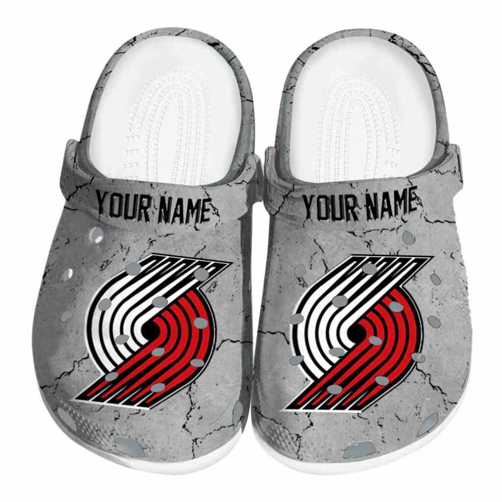 Custom Portland Trail Blazers Cracked Texture ClogTVC1801691