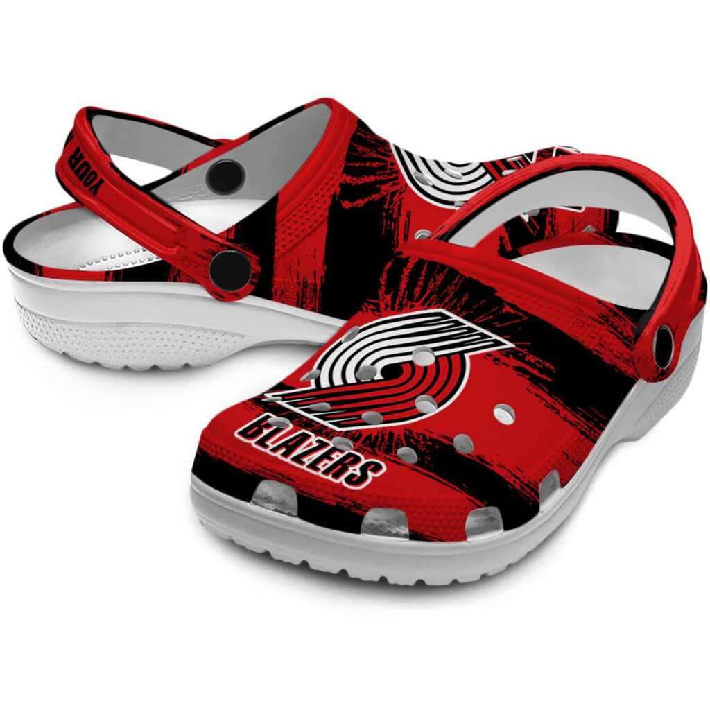 Custom Portland Trail Blazers Paint Splatter Graphics ClogTVC1801690 - Image 3