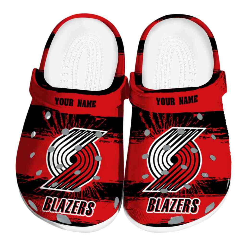 Custom Portland Trail Blazers Paint Splatter Graphics ClogTVC1801690