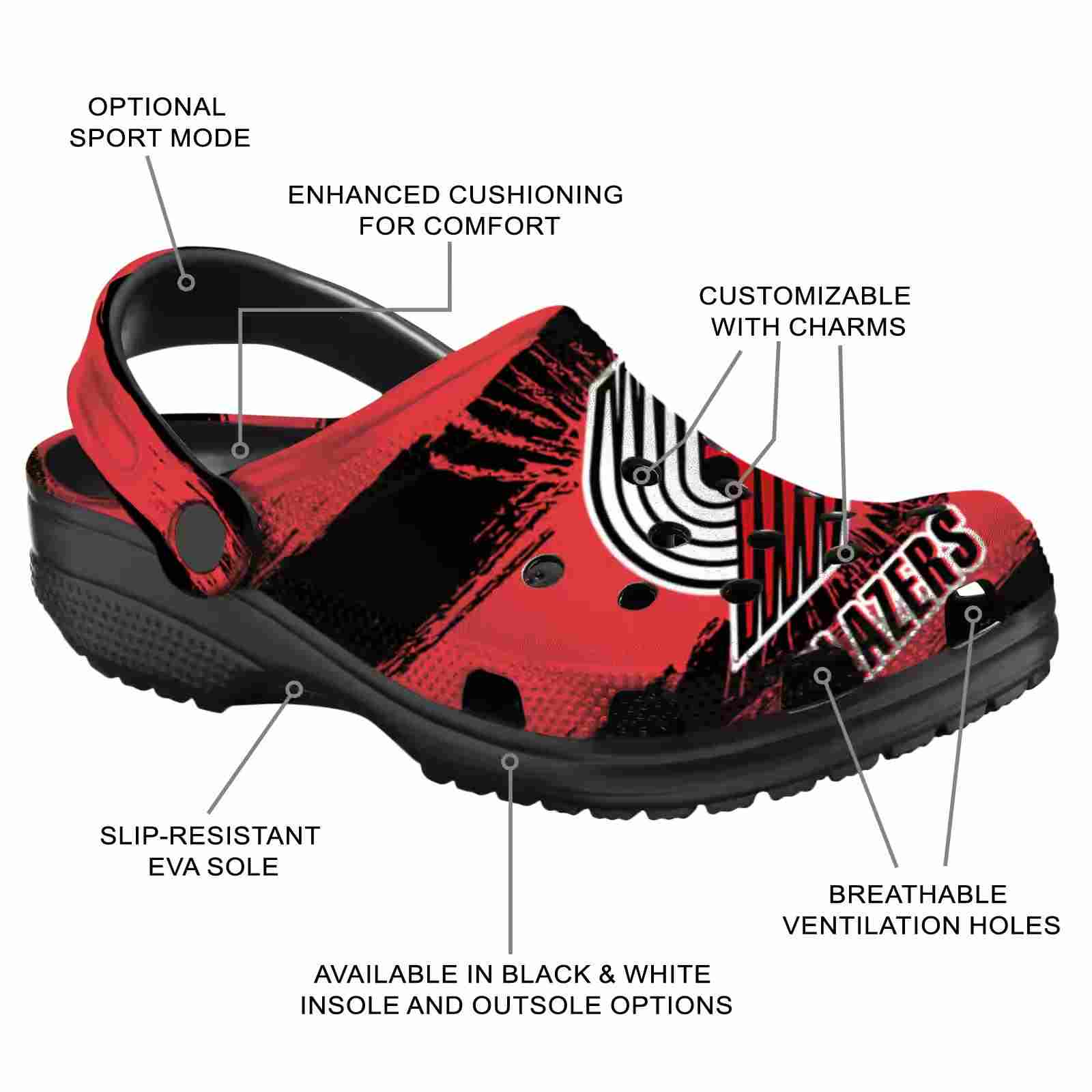 Custom Portland Trail Blazers Paint Splatter Graphics ClogTVC1801690 - Image 5