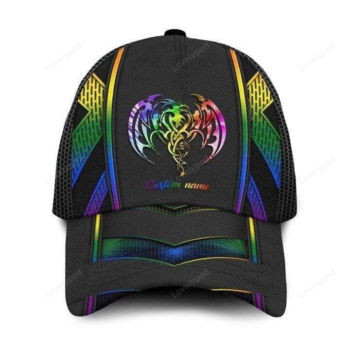 Custom Pride Cap For Gay, Pride Hastage Rainbow Lgbt All Over Printed Baseball Cap Hat, Les Gifts Trucker Hats Custom Hats Gifts For Men & Women