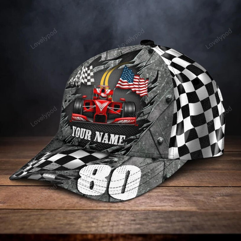Custom racing speed lover American flag all over printed classic cap Trucker Hats Custom Hats Gifts For Men & Women