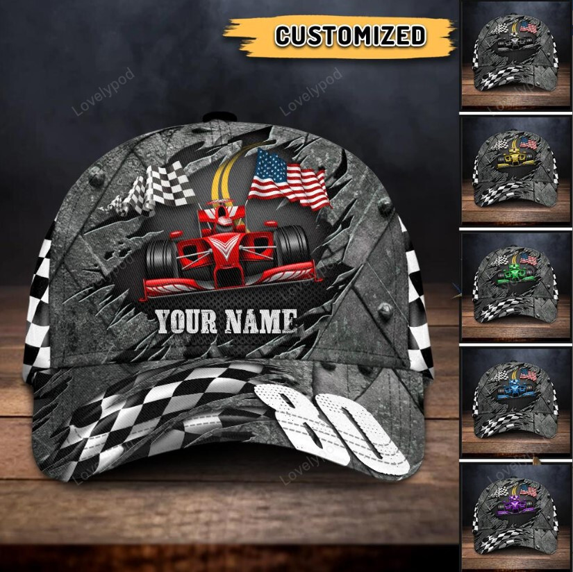 Custom racing speed lover American flag all over printed classic cap Trucker Hats Custom Hats Gifts For Men & Women