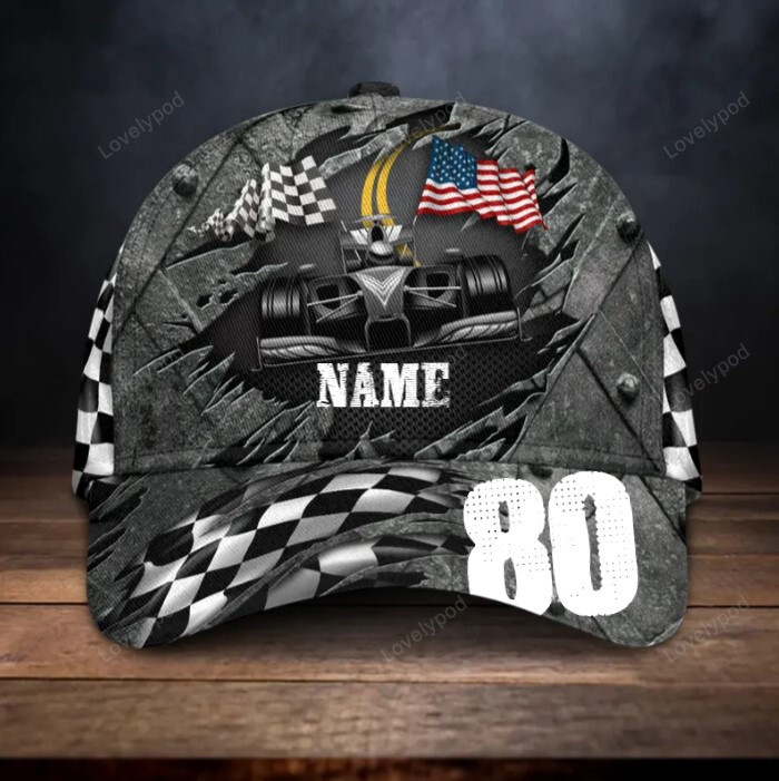 Custom racing speed lover American flag all over printed classic cap Trucker Hats Custom Hats Gifts For Men & Women