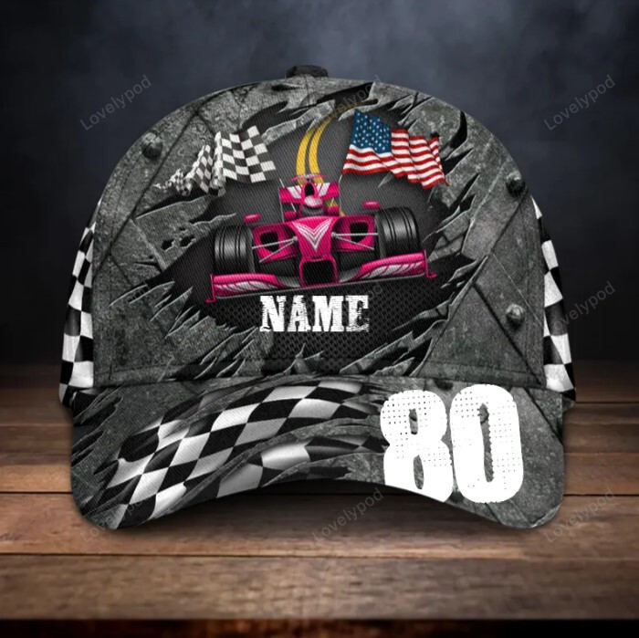 Custom racing speed lover American flag all over printed classic cap Trucker Hats Custom Hats Gifts For Men & Women
