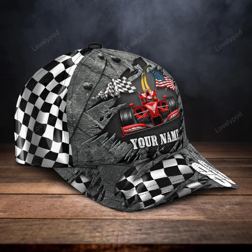 Custom racing speed lover American flag all over printed classic cap Trucker Hats Custom Hats Gifts For Men & Women
