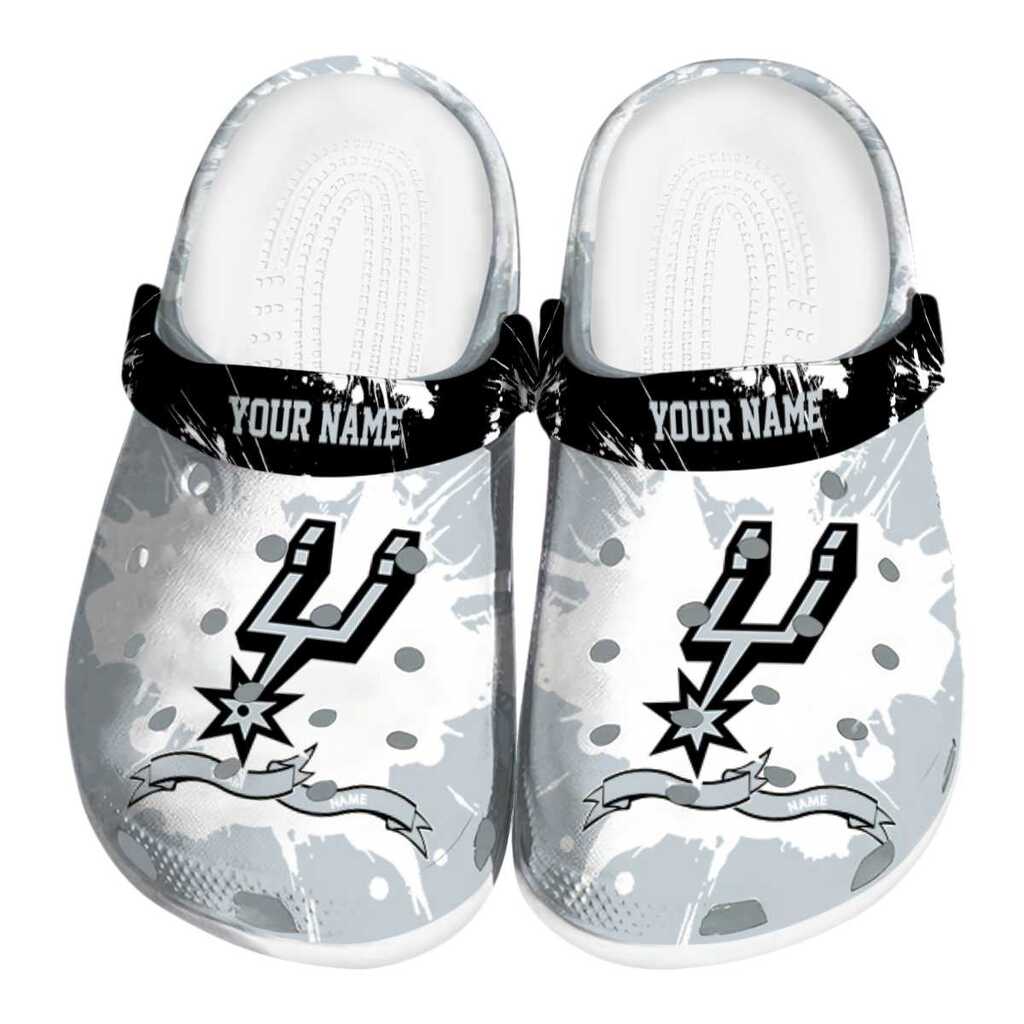 Custom San Antonio Spurs Splatter Pattern ClogTVC1801732