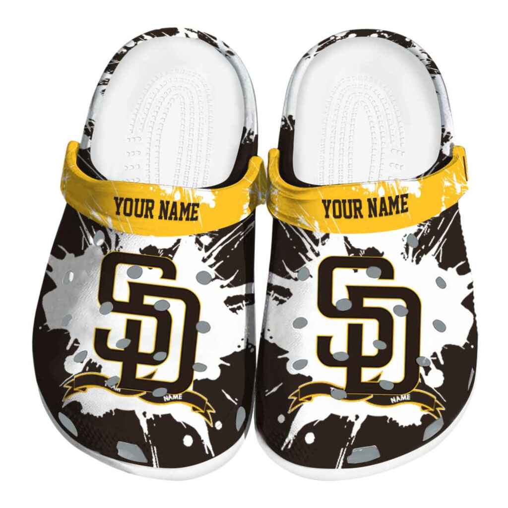 Custom San Diego Padres Splatter Pattern ClogTVC180132