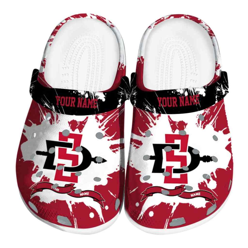 Custom San Diego State Aztecs Splatter Pattern ClogTVC1801725