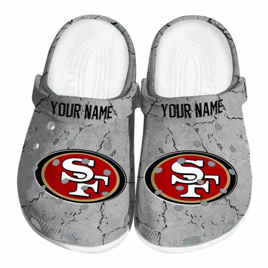 Custom San Francisco 49ers Cracked Texture ClogTVC180132