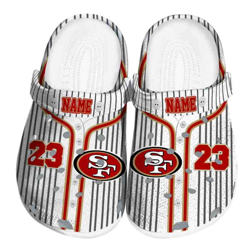 Custom San Francisco 49ers Pinstripe Pattern ClogTVC180132