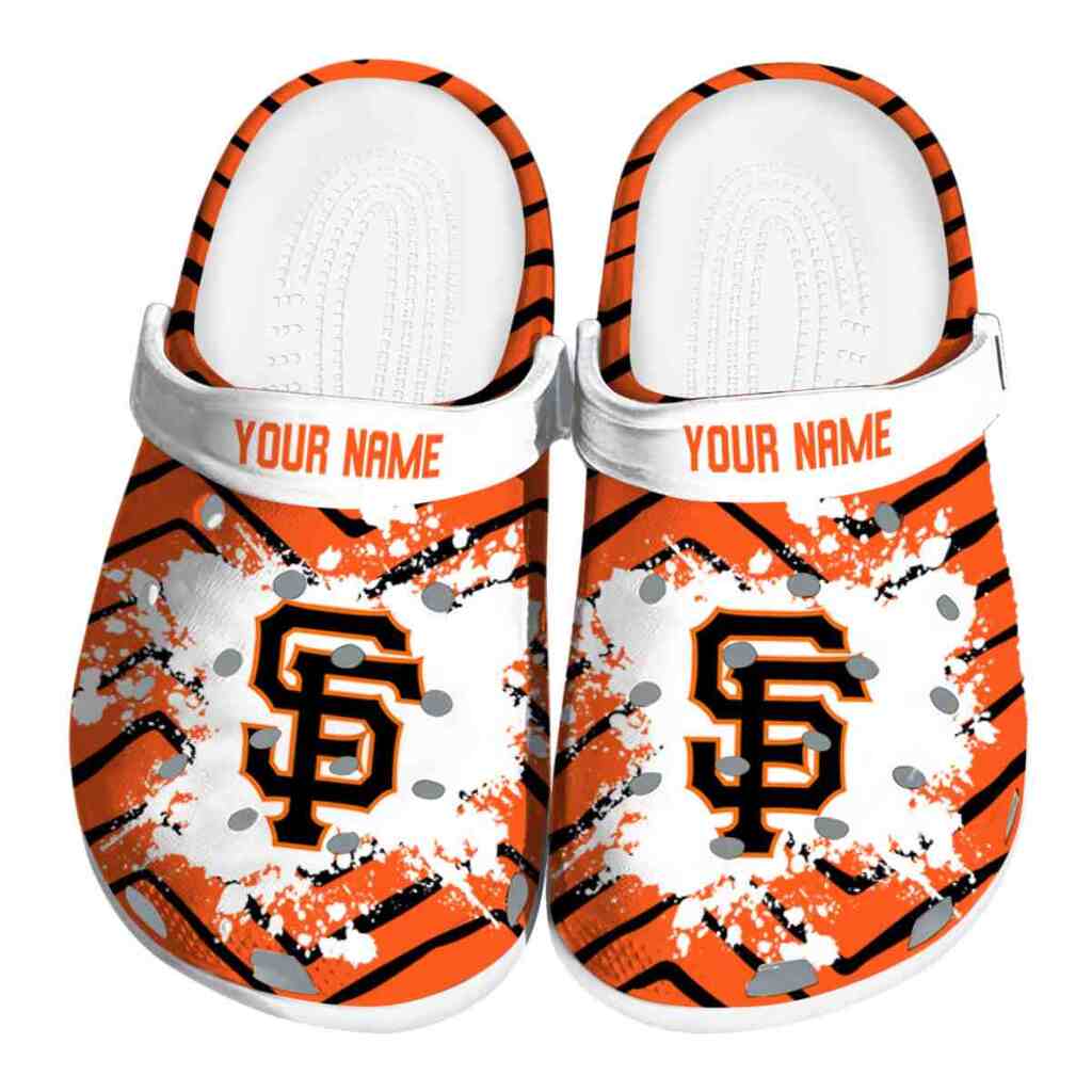 Custom San Francisco Giants Zigzag Paint Burst ClogTVC180137