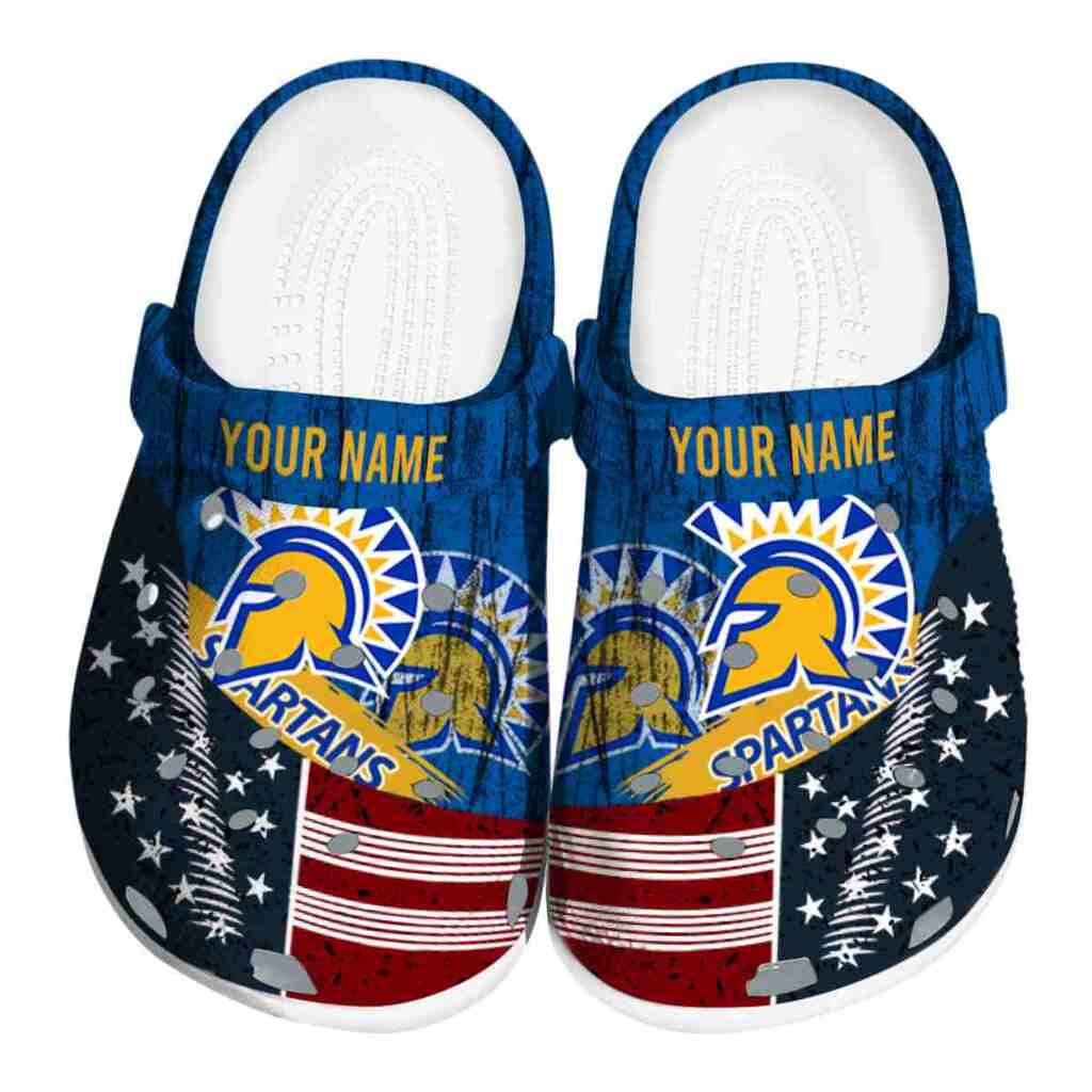 Custom San Jose State Spartans Star-Spangled Side Pattern ClogTVC1801726