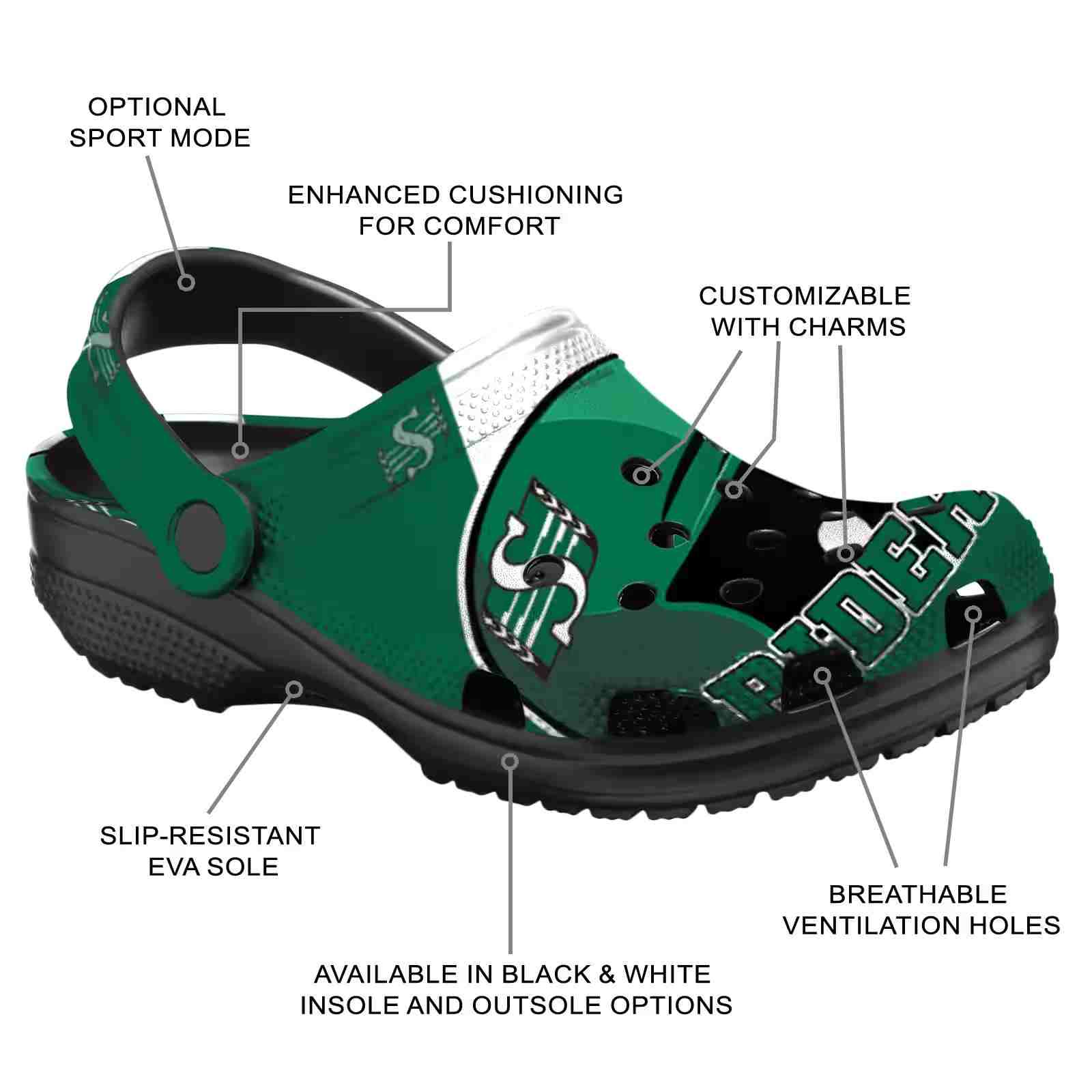 Custom Saskatchewan Roughriders Baseball Helmet ClogTVC1801820 - Image 5