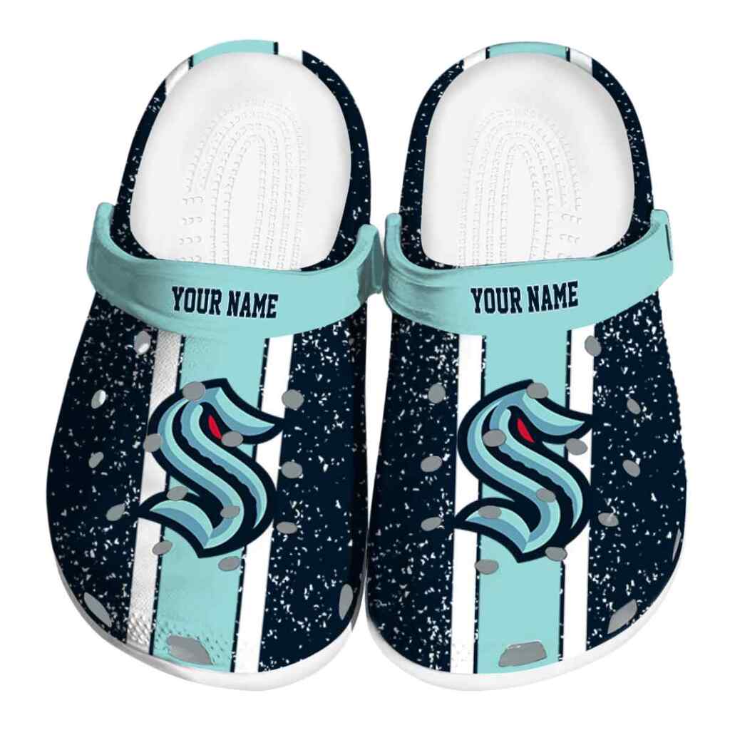 Custom Seattle Kraken Vertical Stripes ClogTVC1801902