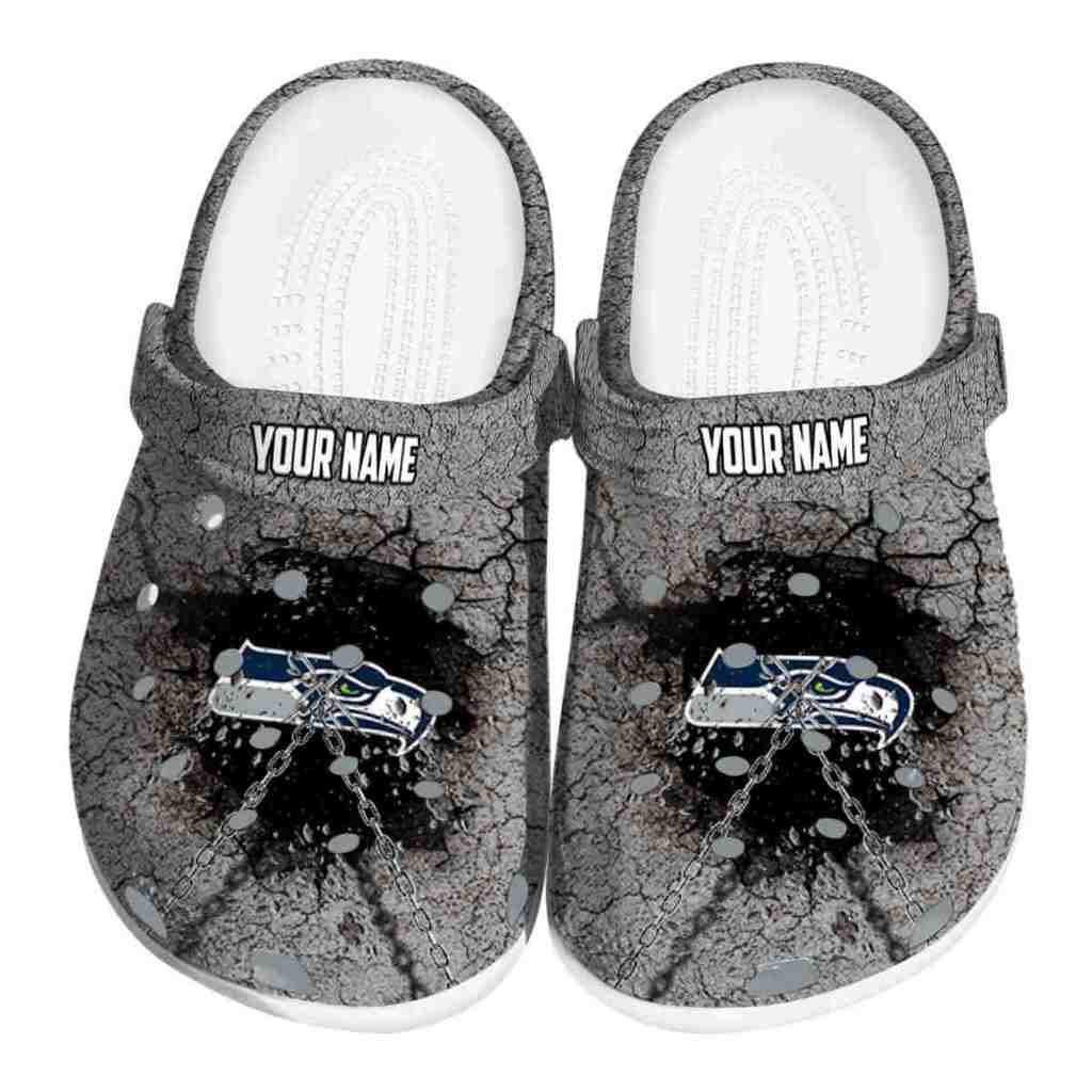 Custom Seattle Seahawks Cracked Ground Texture ClogTVC180139