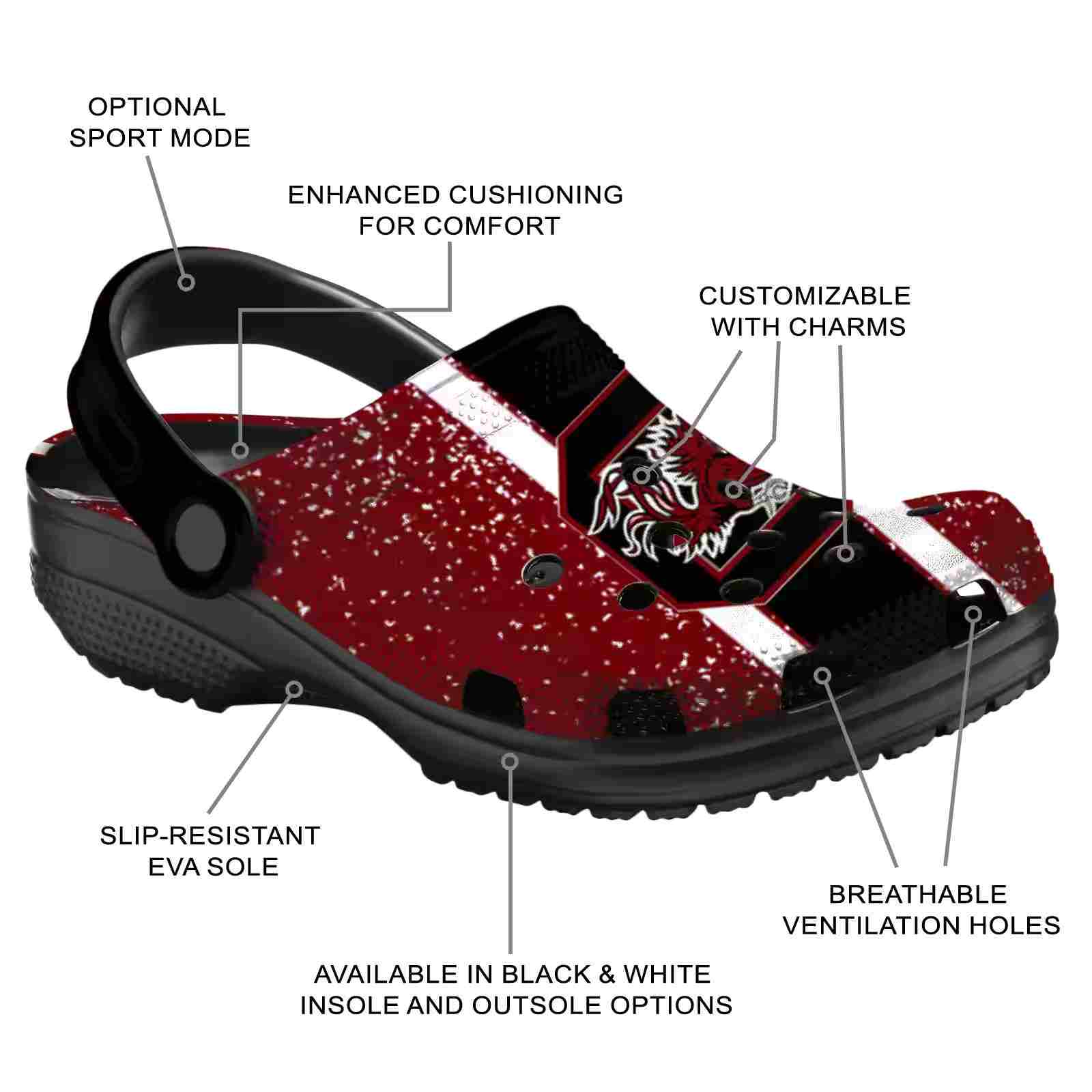 Custom South Carolina Gamecocks Vertical Stripes ClogTVC1801163 - Image 5