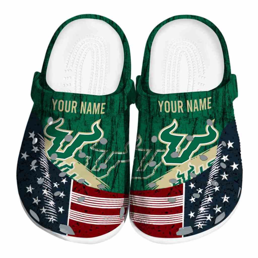 Custom South Florida Bulls Star-Spangled Side Pattern ClogTVC1801727