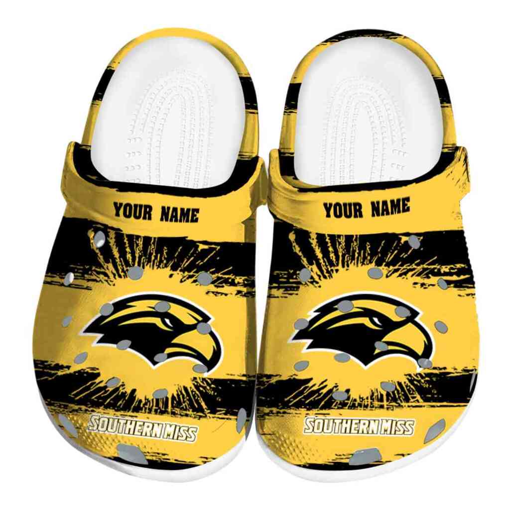 Custom Southern Miss Golden Eagles Paint Splatter Graphics ClogTVC1801727