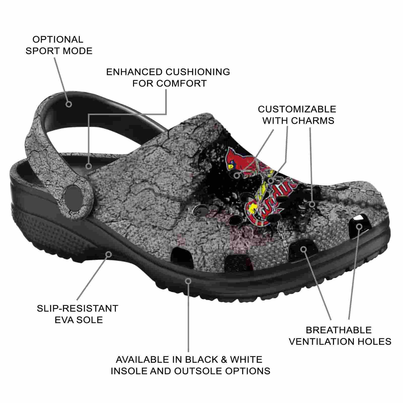 Custom St. Louis Cardinals Cracked Ground Texture ClogTVC180140 - Image 5