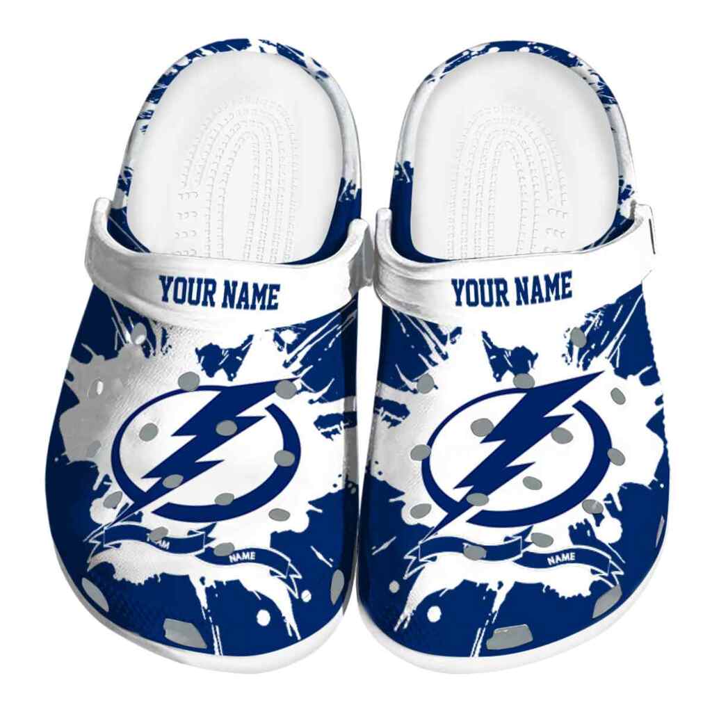 Custom Tampa Bay Lightning Splatter Pattern ClogTVC1801861
