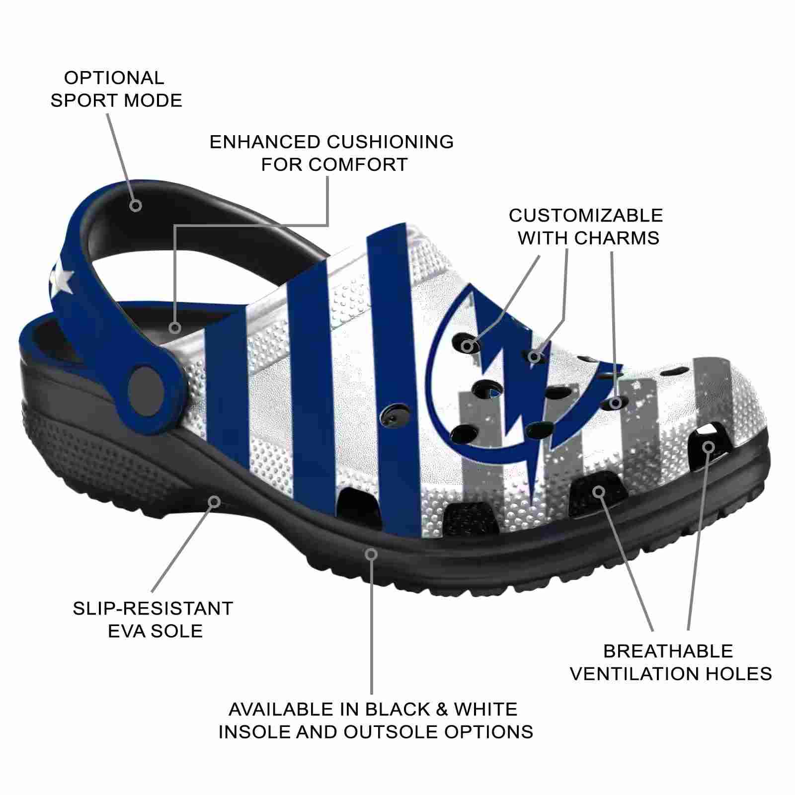 Custom Tampa Bay Lightning Star-Spangled Graphic ClogTVC1801904 - Image 5