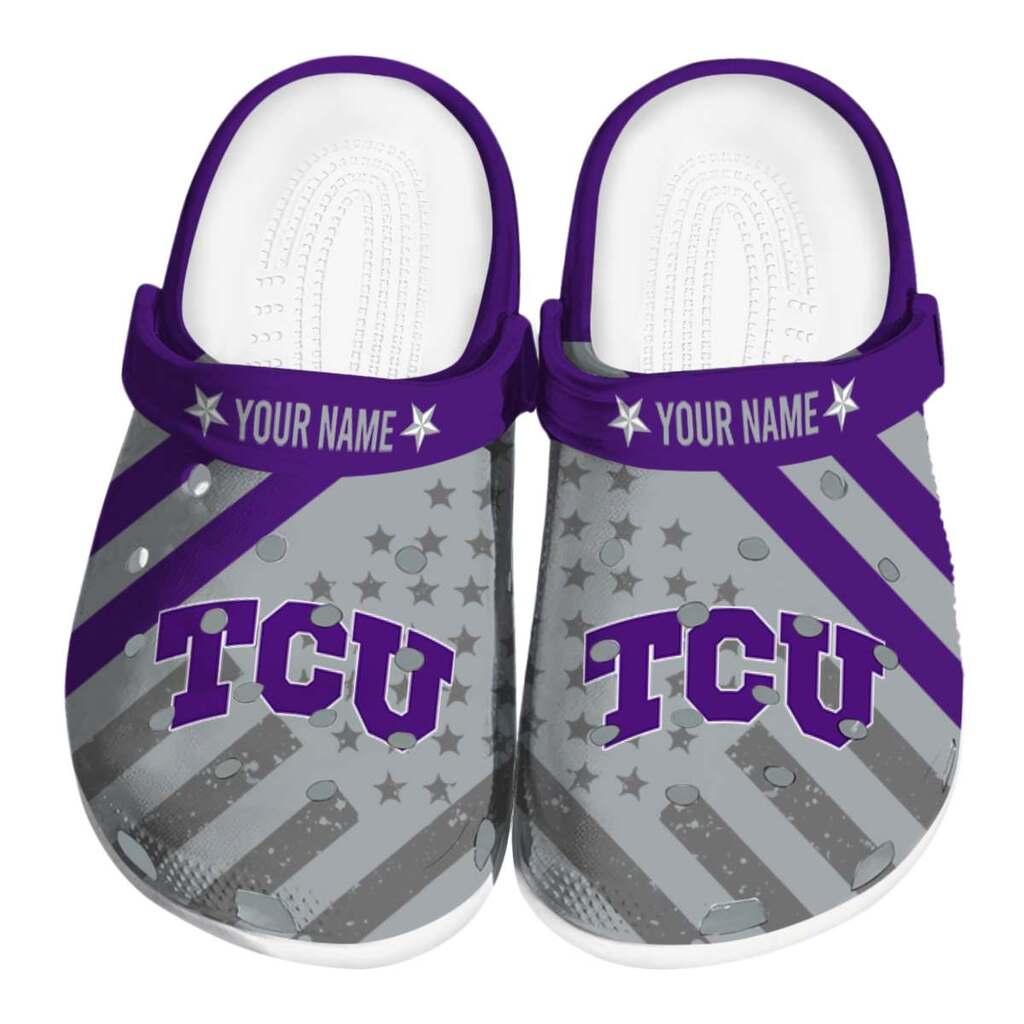 Custom TCU Horned Frogs Star-Spangled Graphic ClogTVC180169