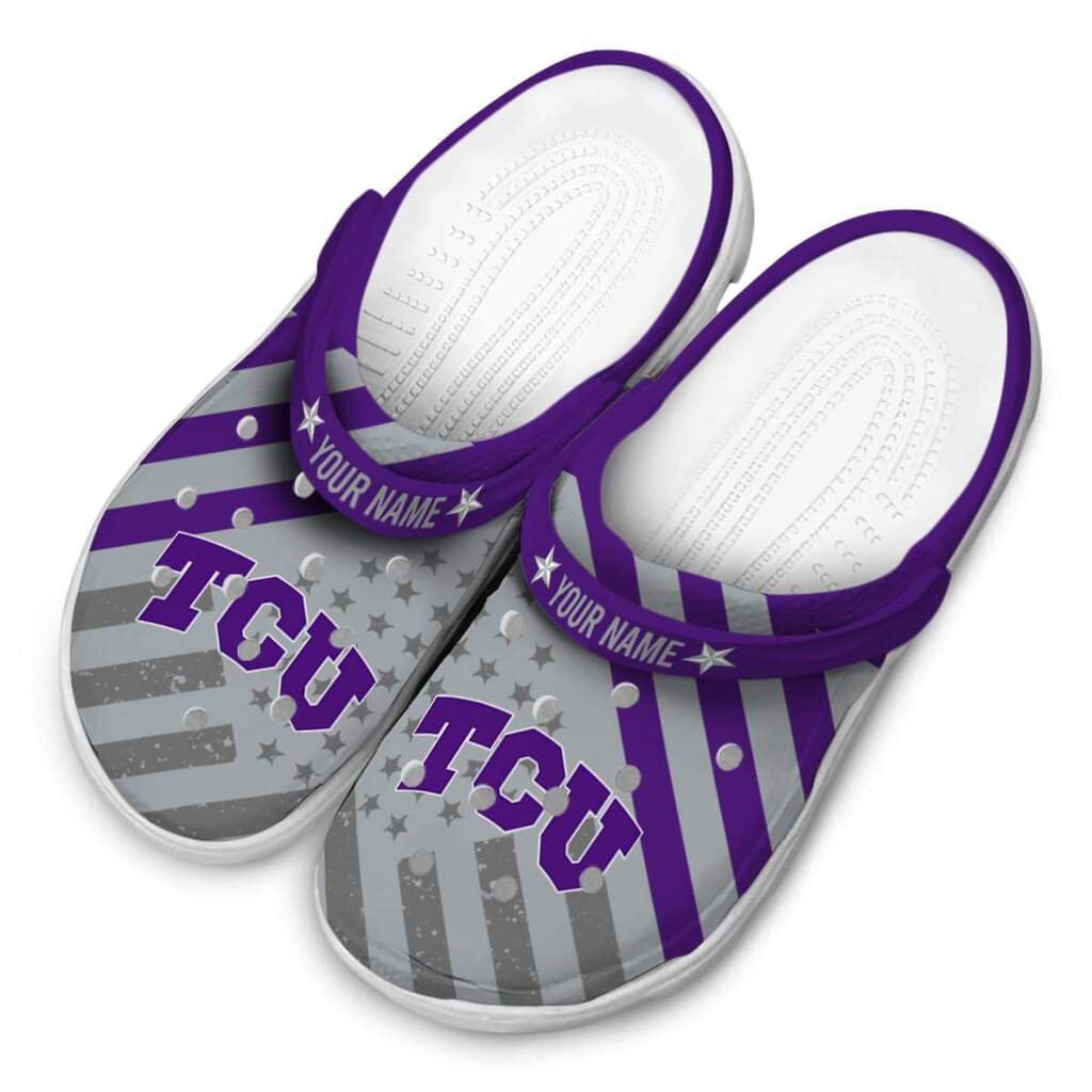 Custom TCU Horned Frogs Star-Spangled Graphic ClogTVC180169 - Image 4