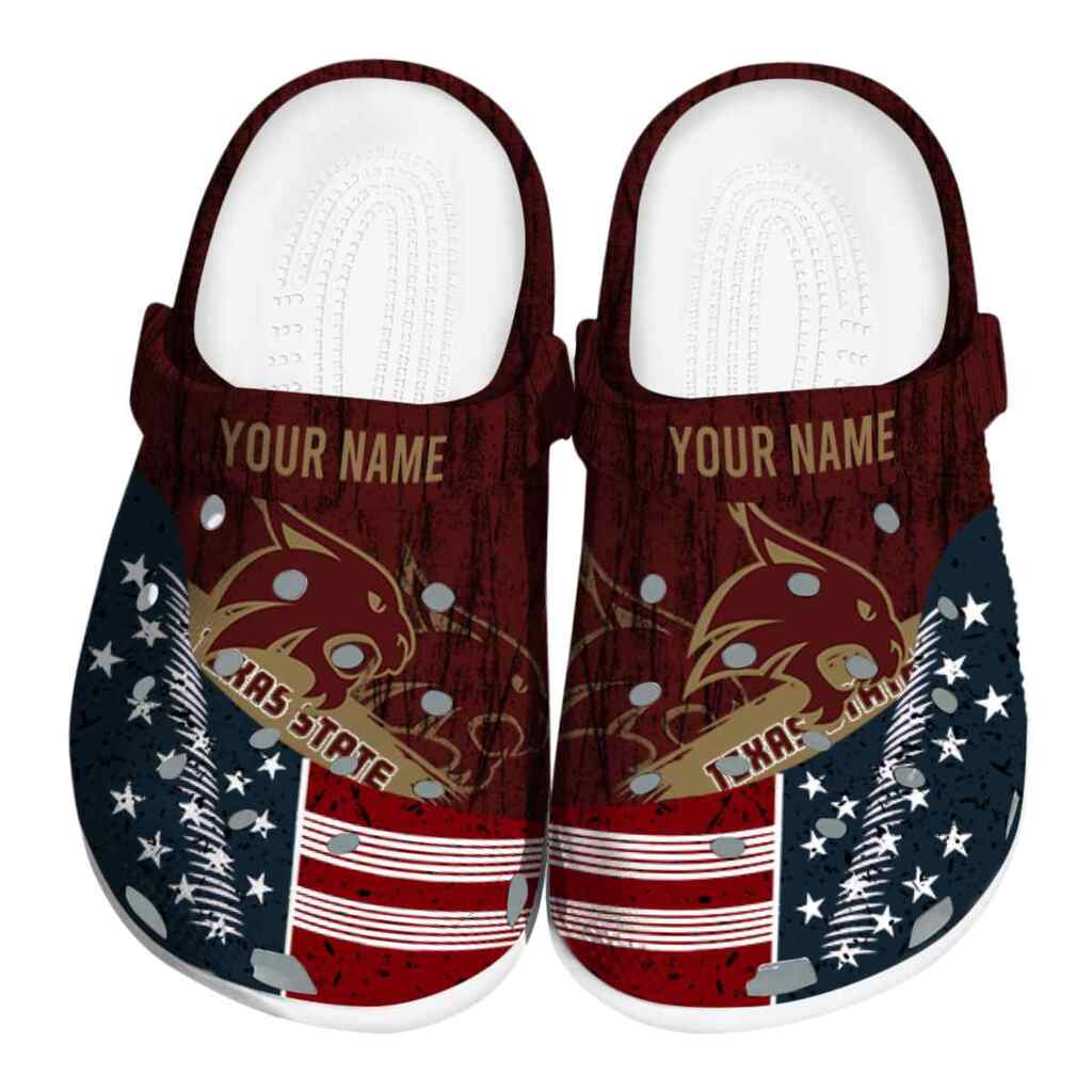 Custom Texas State Bobcats Star-Spangled Side Pattern ClogTVC1801728