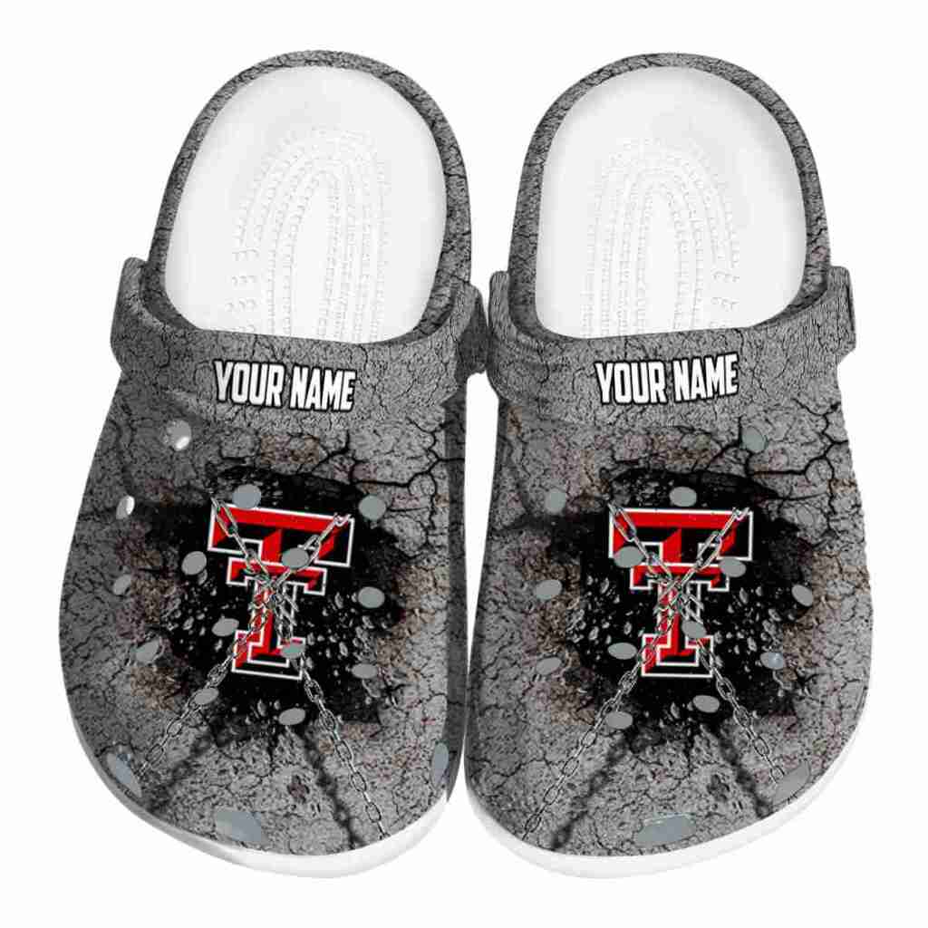 Custom Texas Tech Red Raiders Cracked Ground Texture ClogTVC180155