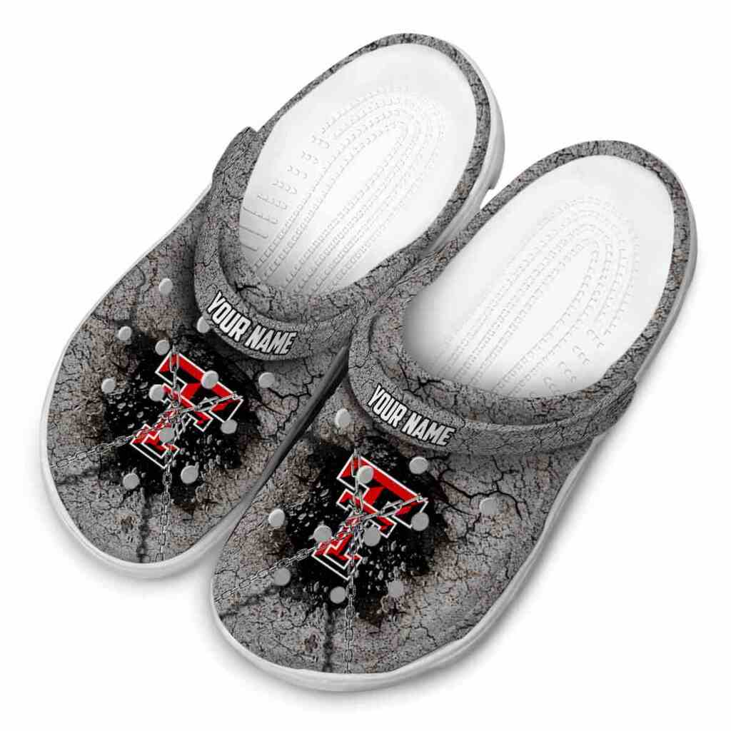 Custom Texas Tech Red Raiders Cracked Ground Texture ClogTVC180155 - Image 4