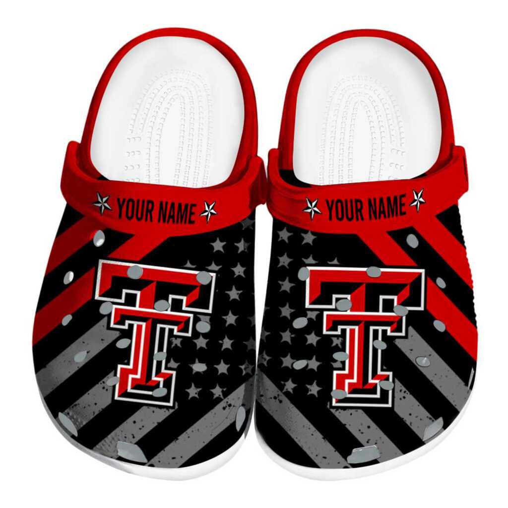 Custom Texas Tech Red Raiders Star-Spangled Graphic ClogTVC180155