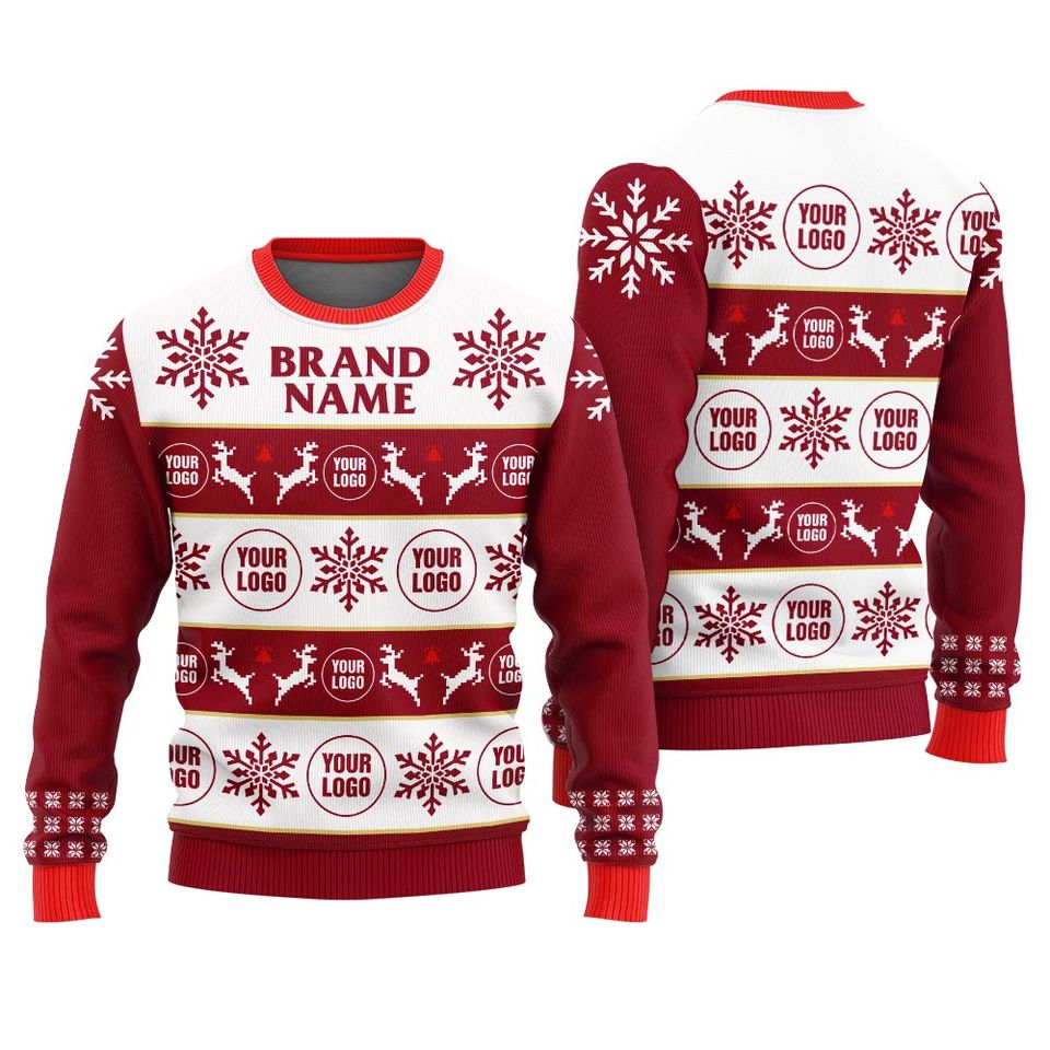 Custom Text And Logo Brand Ugly Sweater Womens, Holiday Sweaters