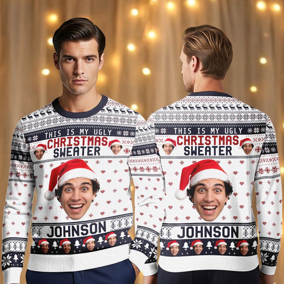 Custom This Is My Christmas Sweater, Personalized Face Sweatshirt, Funny Sweatshirt - Image 5