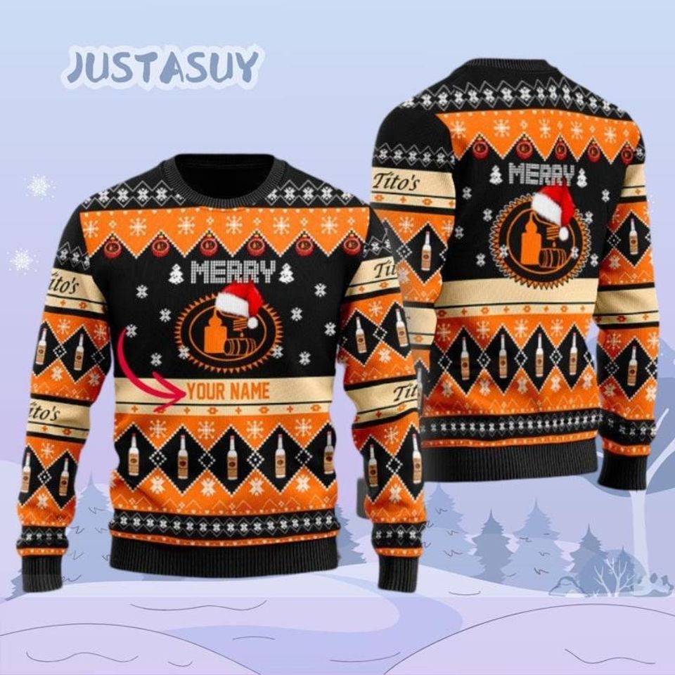 Custom Titos Handmade Vodka Sweater, Vodka Lover Christmas Sweater