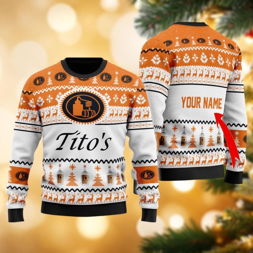 Custom Tito's Ugly Christmas Sweater, Rums Xmas Sweater