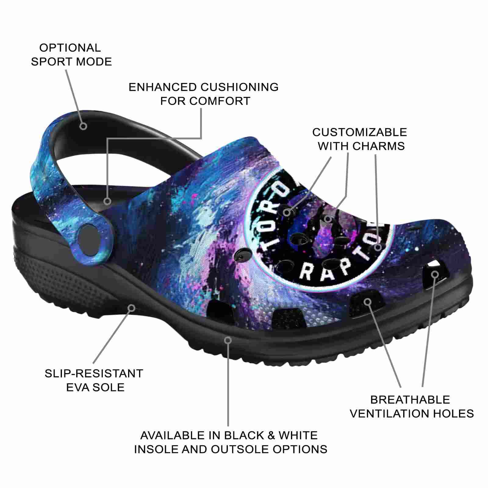 Custom Toronto Raptors Galaxy Swirl ClogTVC1801732 - Image 5
