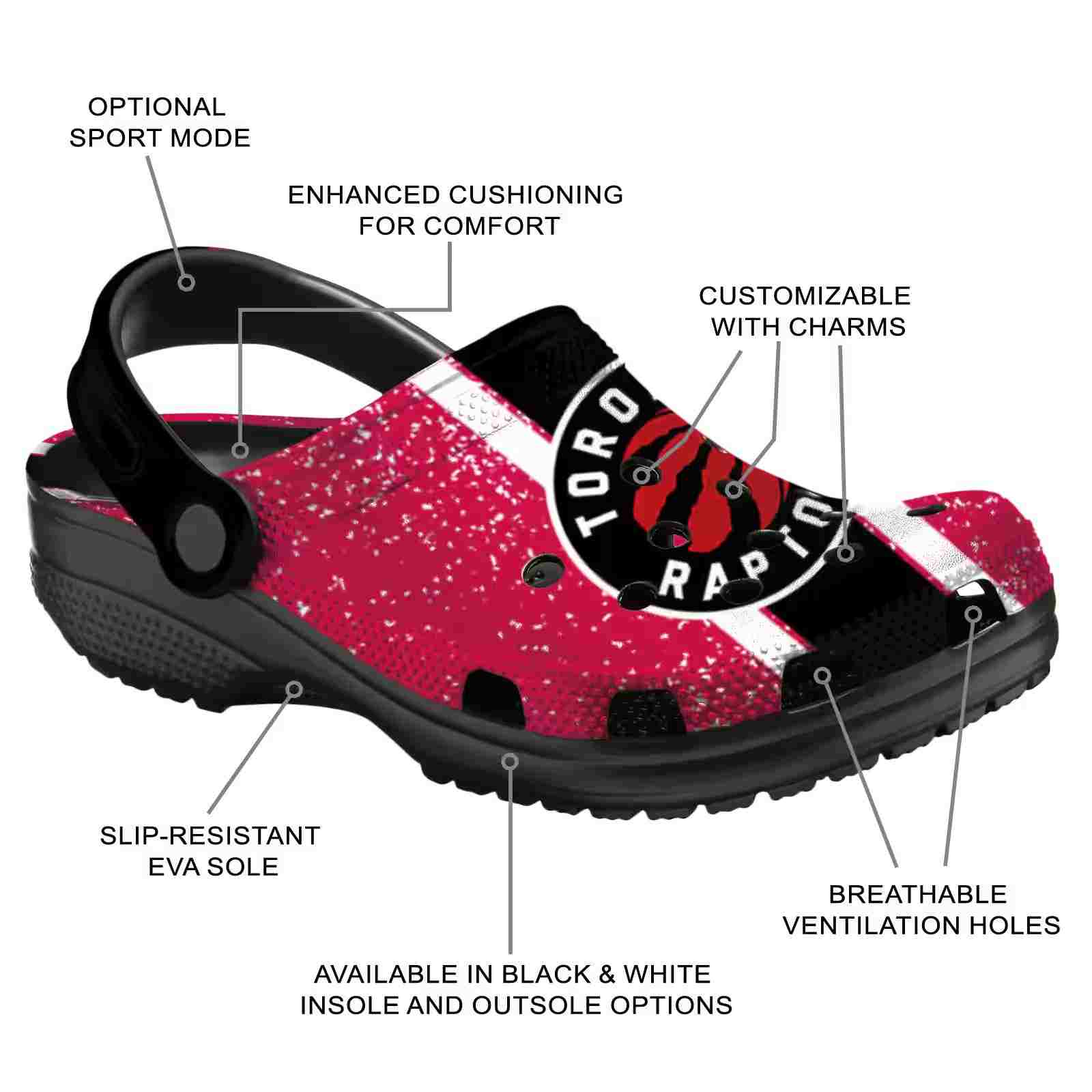 Custom Toronto Raptors Vertical Stripes ClogTVC1801732 - Image 5