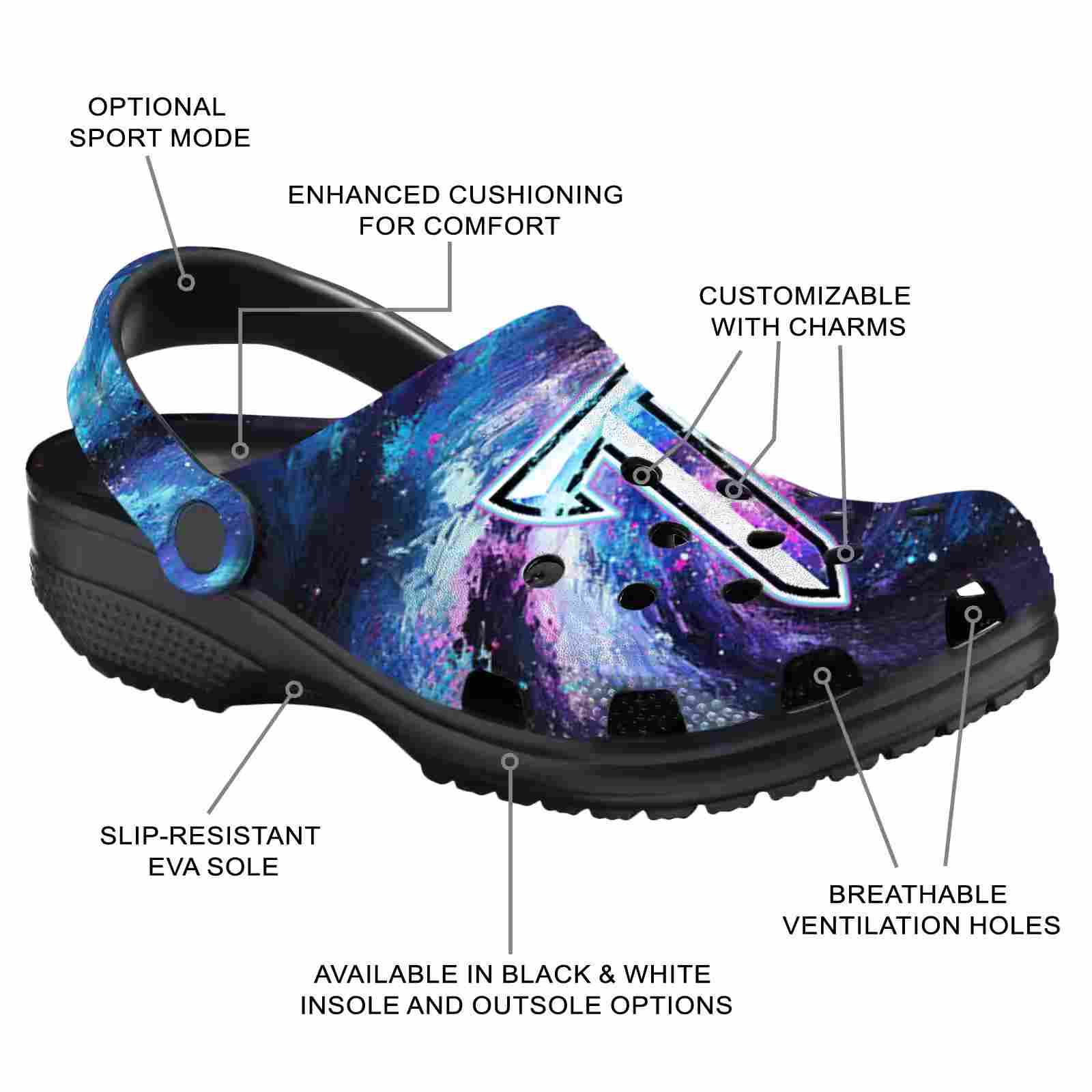 Custom Troy Trojans Galaxy Swirl ClogTVC1801705 - Image 5