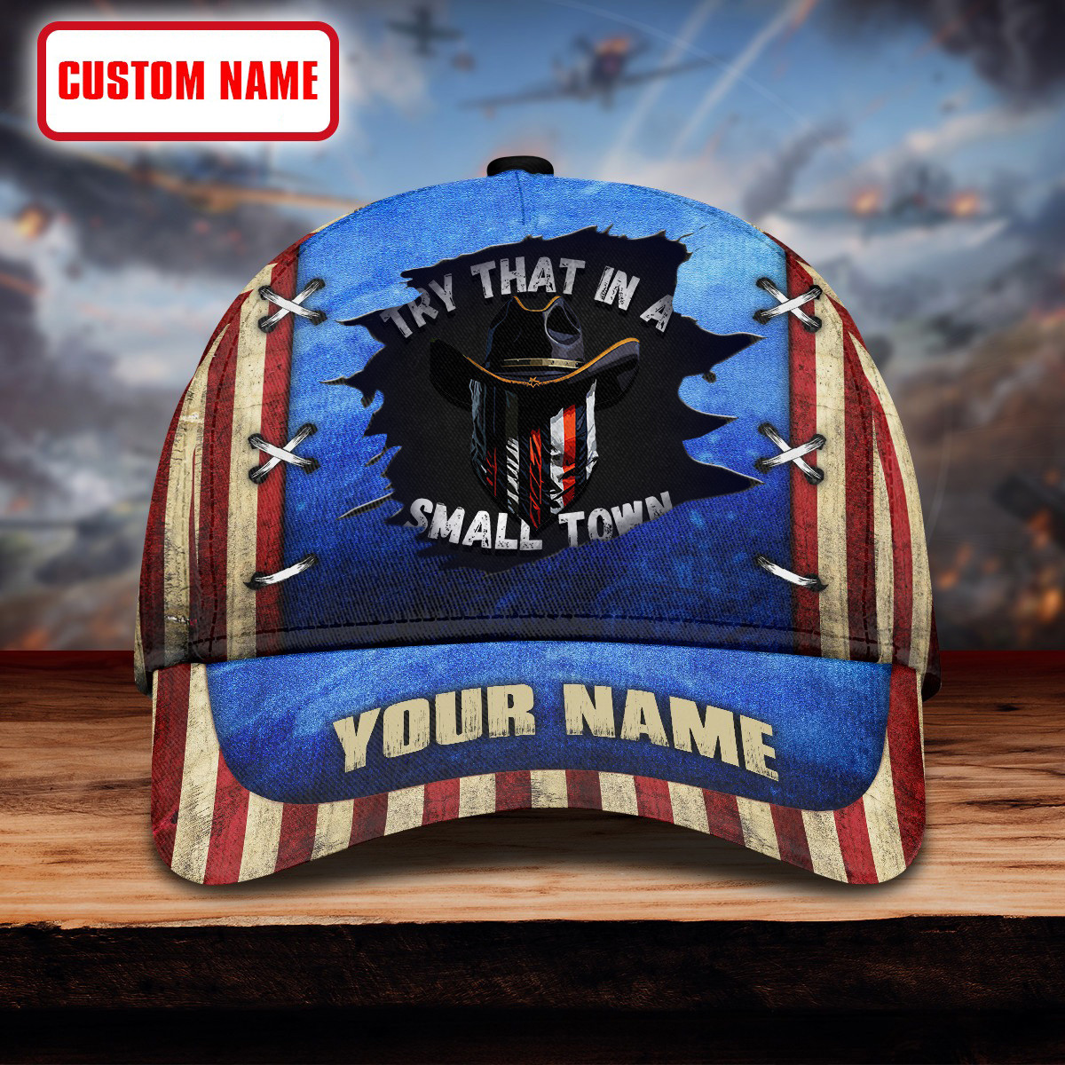 Custom Try That In A Small Town American Flag Hat Country Music Try That In A Small Town Merch Trucker Hats Custom Hats Gifts For Men & Women