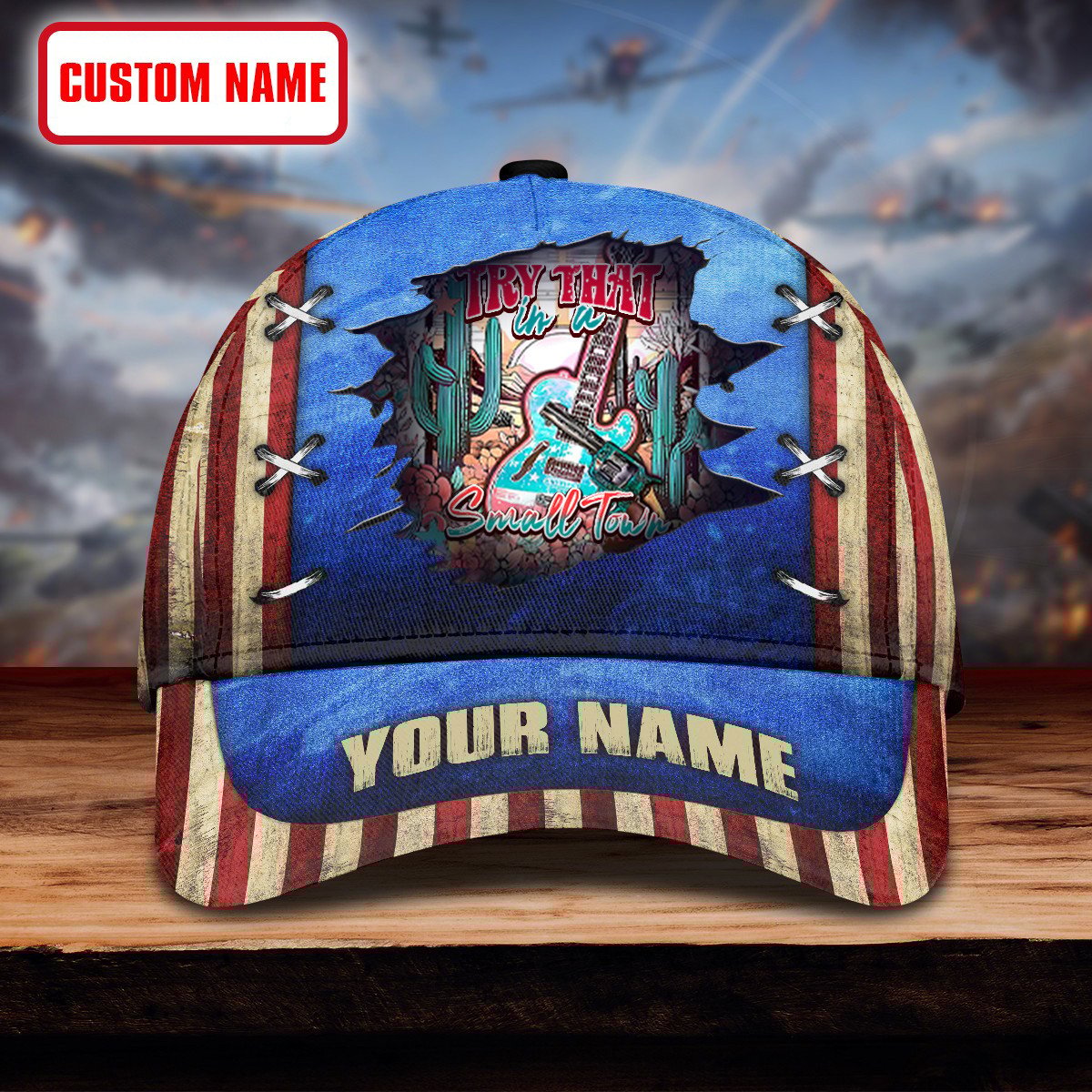 Custom Try That In A Small Town Hat American Flag Country Music I Stand With Aldean Fan Merch Trucker Hats Custom Hats Gifts For Men & Women