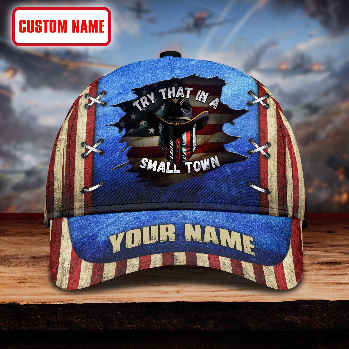 Custom Try That In A Small Town Hat USA Flag Pro Gun Rights Country Music Lovers Gift For Fan Trucker Hats Custom Hats Gifts For Men & Women