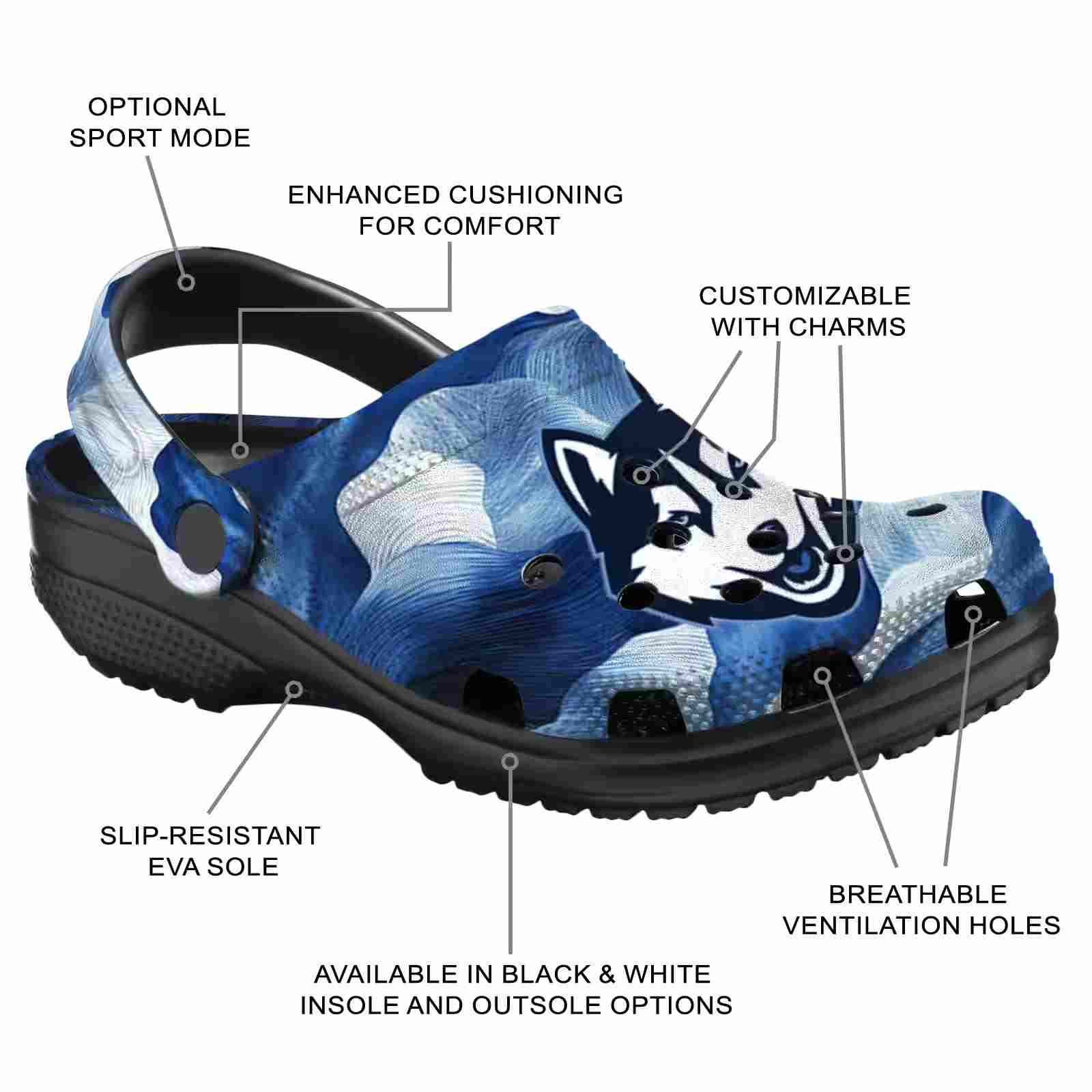 Custom UConn Huskies Ocean Waves ClogTVC1801775 - Image 5