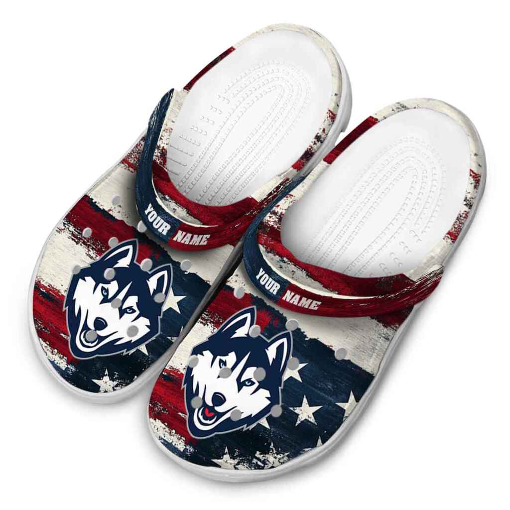 Custom UConn Huskies Patriotic Stripes ClogTVC1801776 - Image 4
