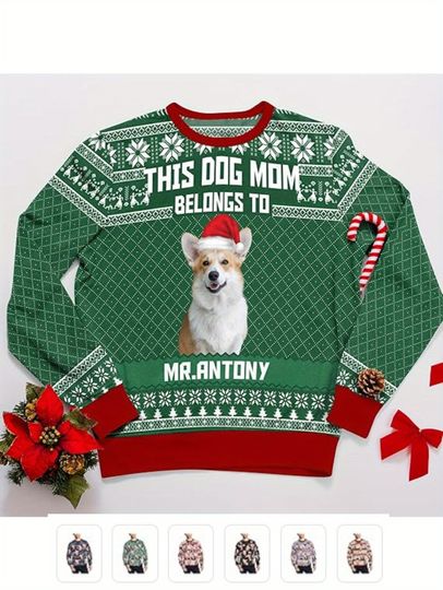 Custom Ugly Christmas Sweater with Face Print & Personalized Photo/Text - Image 8