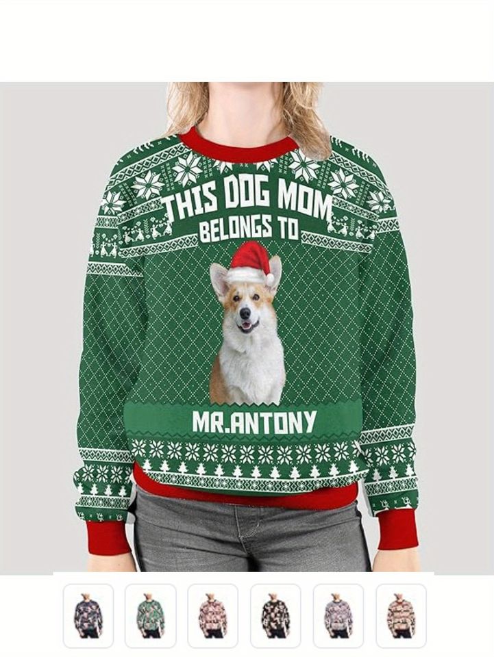 Custom Ugly Christmas Sweater with Face Print & Personalized Photo/Text - Image 3