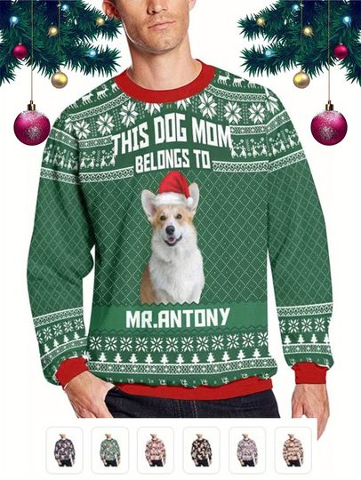 Custom Ugly Christmas Sweater with Face Print & Personalized Photo/Text - Image 5