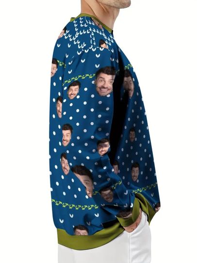 Custom Ugly Christmas Sweater with Personalized Face Print - Funny Holiday Party Outfit - Image 7