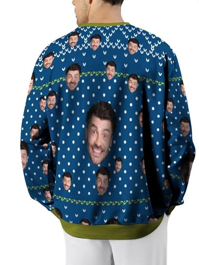 Custom Ugly Christmas Sweater with Personalized Face Print - Funny Holiday Party Outfit - Image 6